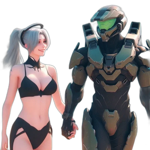 robot, concept art, cyberpunk, 3d render transparent PNG cut-out