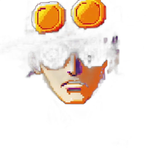 mask, face, staff, robot, pixel art, concept art, anime, 3d render transparent PNG cut-out