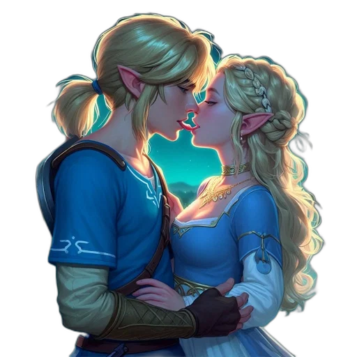 fantasy art, concept art, pixel art, watercolor, neon lights, blue, two, elven transparent PNG cut-out