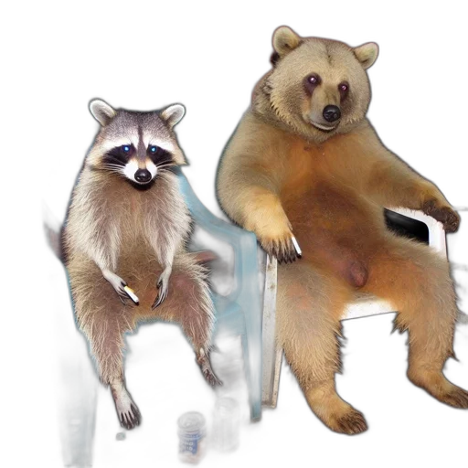 animal, creature, furniture, concept art, watercolor, photorealistic, 3d render, two transparent PNG cut-out
