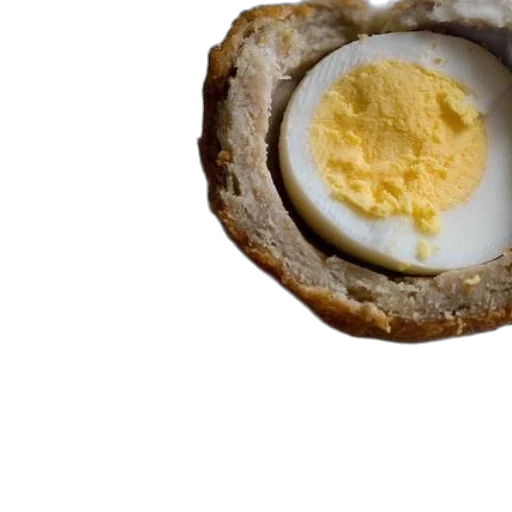 food, face, crown, hair, photorealistic, 3d render, scotch, egg transparent PNG cut-out