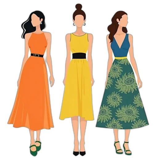 dress, cartoon, concept art, earth tones, colorful, golden, green, fashion transparent PNG cut-out