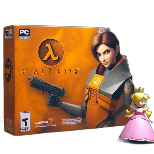 weapon, robot, 3d render, concept art, orange, box, features, woman transparent PNG cut-out