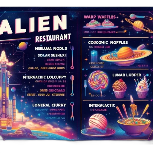 food, concept art, neon lights, outer space, neon, colorful, illustration, shows transparent PNG cut-out