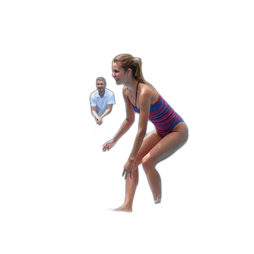 3d render, underwater, young, woman, surfing, wave, simulator, cruise transparent PNG cut-out