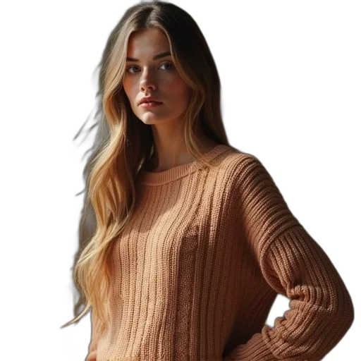 dress, jacket, hair, photorealistic, earth tones, golden, dark, ladies transparent PNG cut-out