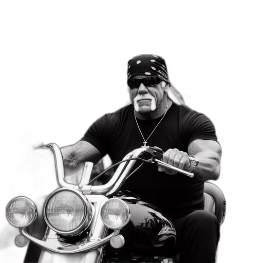 car, animal, weapon, photorealistic, man, rides, motorcycle, down transparent PNG cut-out