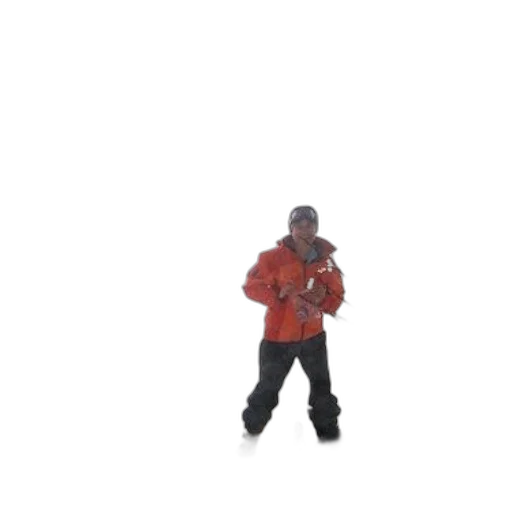jacket, staff, robot, hat, 3d render, concept art, snow, outer space transparent PNG cut-out