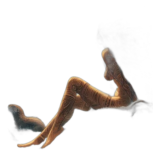 creature, hair, dragon, shoes, concept art, 3d render, photorealistic, watercolor transparent PNG cut-out