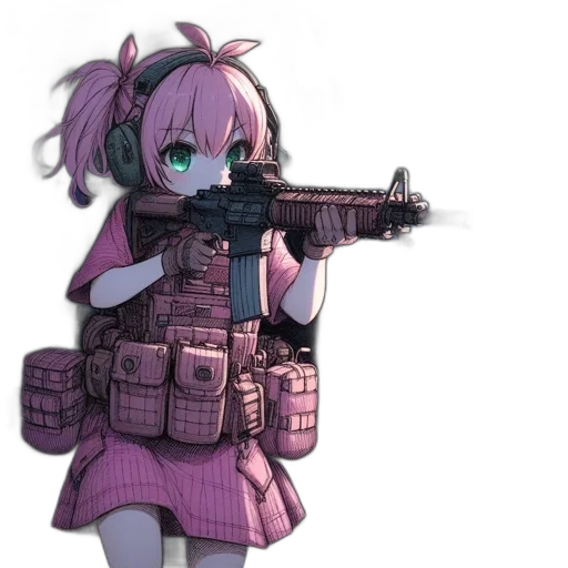 weapon, animal, robot, staff, anime, cyberpunk, concept art, vaporwave transparent PNG cut-out