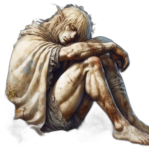 creature, face, mask, jacket, concept art, fantasy art, watercolor, photorealistic transparent PNG cut-out
