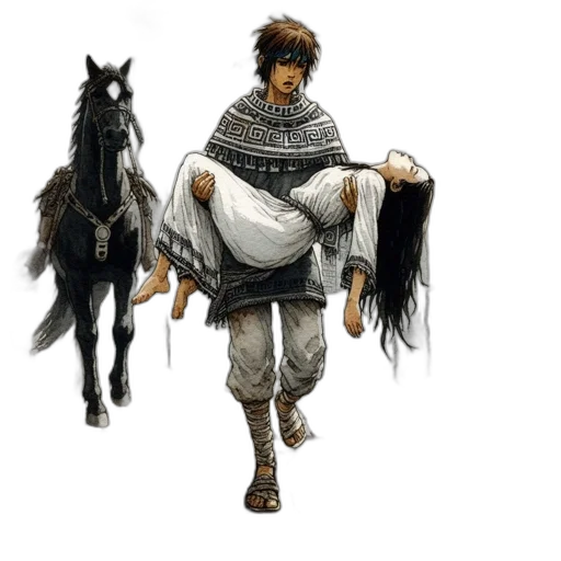 animal, sword, staff, concept art, fantasy art, pixel art, comic book art, snow transparent PNG cut-out