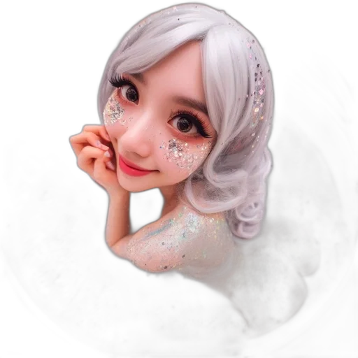 face, mask, jewelry, dress, fantasy art, photorealistic, 3d render, anime transparent PNG cut-out
