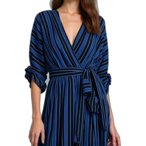 dress, blue, neck, wrap transparent PNG cut-out