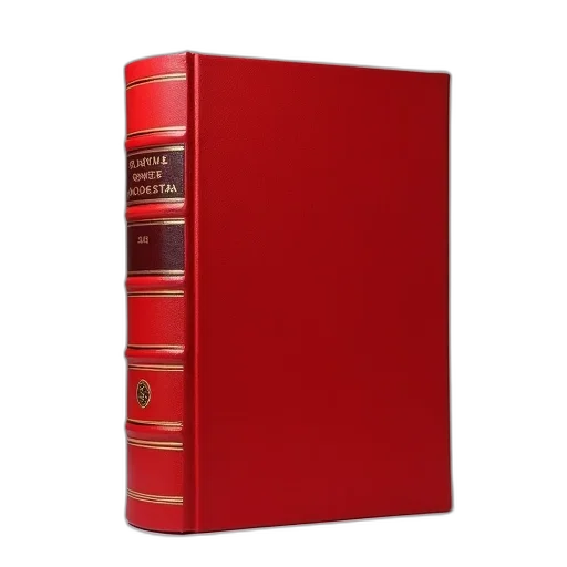 3d render, red, book, gold, lettering, spine, titled, travene transparent PNG cut-out