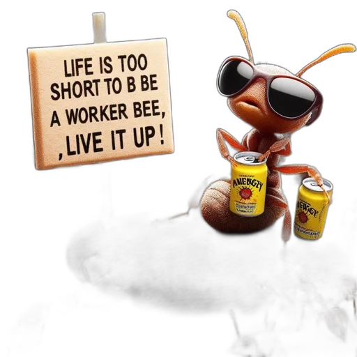 robot, animal, 3d render, concept art, outer space, rebellious, ant, sunglasses transparent PNG cut-out