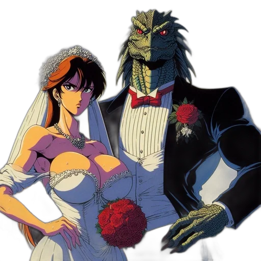 mask, dress, concept art, vaporwave, anime, comic book art, underwater, sunset transparent PNG cut-out