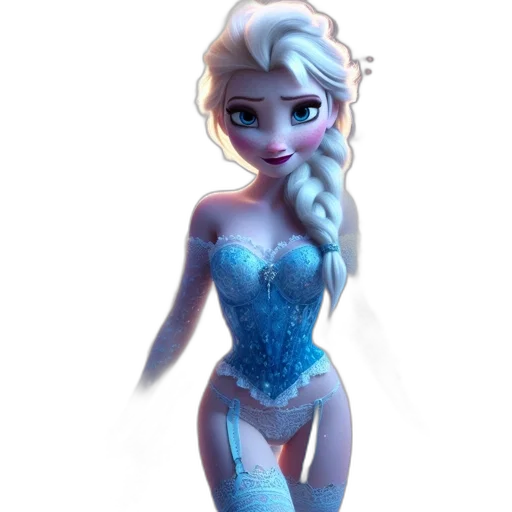 dress, concept art, 3d render, fantasy art, cartoon, underwater, blue, enchanting transparent PNG cut-out