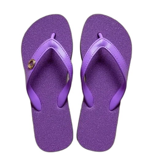 shoes, pair, purple, flip-flops, glittery, texture, placed, beige transparent PNG cut-out