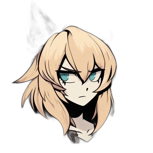 staff, mask, face, hair, anime, cartoon, pixel art, concept art transparent PNG cut-out