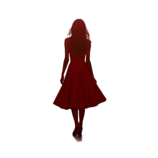 dress, staff, shoes, 3d render, concept art, pixel art, photorealistic, red transparent PNG cut-out