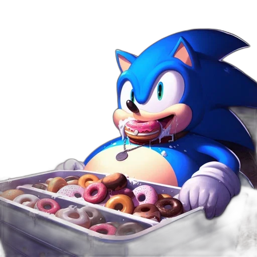 food, creature, concept art, 3d render, photorealistic, pixel art, blue, sonic transparent PNG cut-out