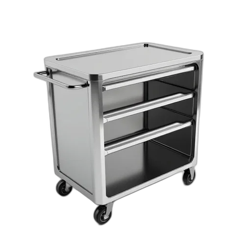 furniture, 3d render, sleek, modern, metal, cart, flat, top transparent PNG cut-out