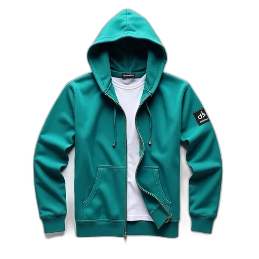 jacket, vaporwave, green, pastel, blue, colorful, teal-colored, hoodie transparent PNG cut-out