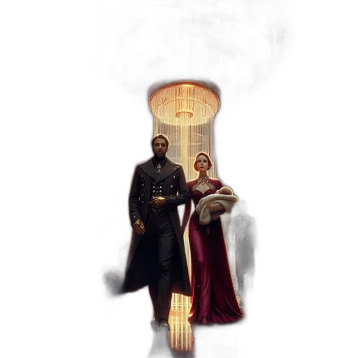 umbrella, staff, dress, crown, concept art, pixel art, fantasy art, comic book art transparent PNG cut-out