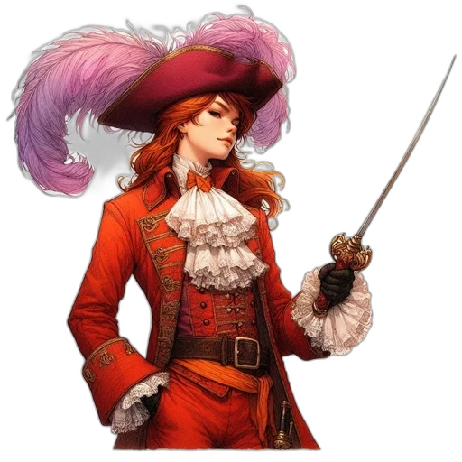 staff, hat, jacket, weapon, concept art, fantasy art, photorealistic, comic book art transparent PNG cut-out