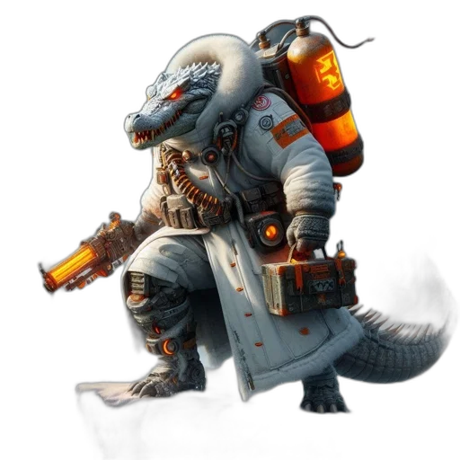 dragon, staff, weapon, robot, concept art, fantasy art, pixel art, cyberpunk transparent PNG cut-out