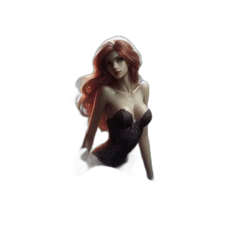 dress, hair, creature, robot, 3d render, concept art, photorealistic, fantasy art transparent PNG cut-out