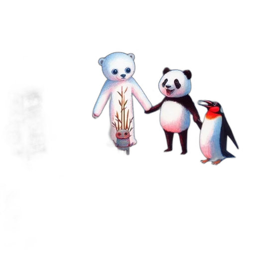 animal, staff, robot, concept art, pixel art, 3d render, fantasy art, blue transparent PNG cut-out