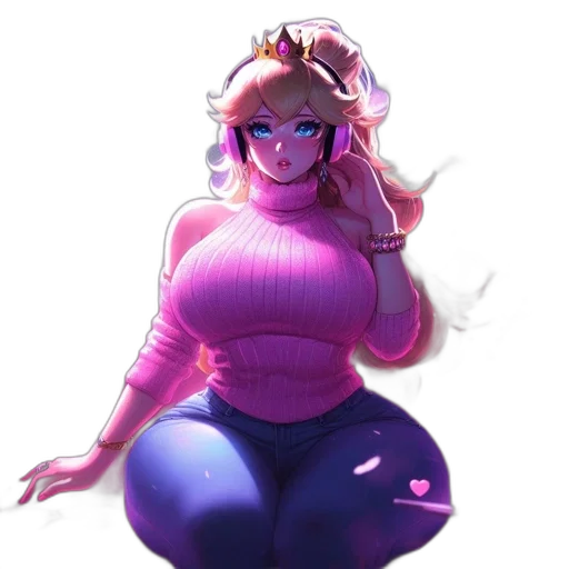 dress, crown, creature, staff, concept art, pixel art, fantasy art, vaporwave transparent PNG cut-out
