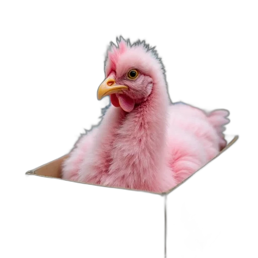 animal, furniture, crown, food, 3d render, photorealistic, pink, fluffy transparent PNG cut-out