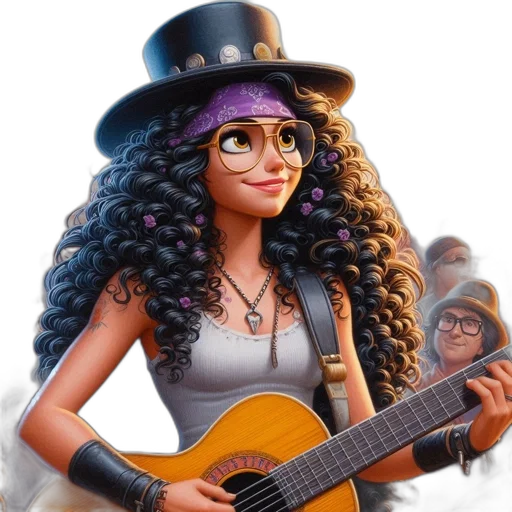 hat, cartoon, concept art, 3d render, photorealistic, female, animated, character transparent PNG cut-out