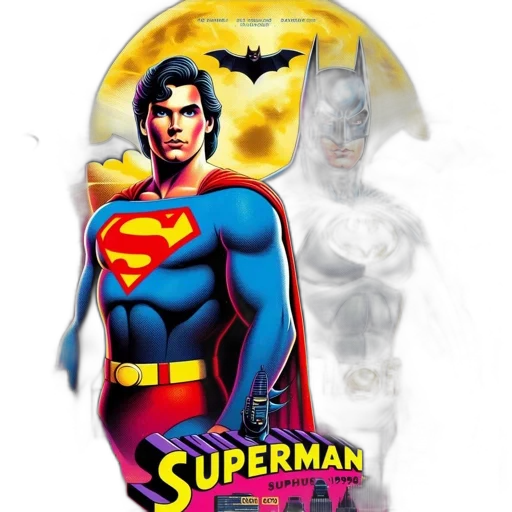comic book art, concept art, photorealistic, cartoon, superman, wearing, blue, suit transparent PNG cut-out