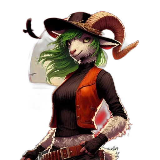 staff, hat, animal, fantasy art, concept art, pixel art, cartoon, green transparent PNG cut-out