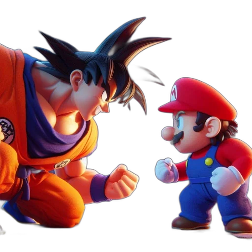 concept art, 3d render, pixel art, two, iconic, video, game, characters transparent PNG cut-out