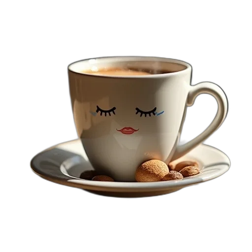 photorealistic, 3d render, element, surprise, coffee, mug transparent PNG cut-out