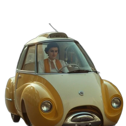 car, robot, 3d render, photorealistic, concept art, cartoon, yellow, white transparent PNG cut-out