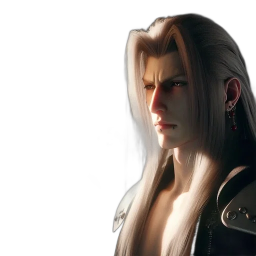 face, hair, sword, dragon, concept art, fantasy art, photorealistic, 3d render transparent PNG cut-out