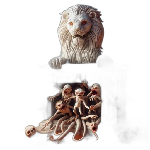 creature, animal, hair, concept art, fantasy art, 3d render, pixel art, earth tones transparent PNG cut-out