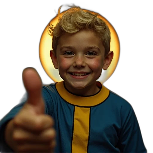 staff, 3d render, pixel art, photorealistic, fallout, vault, boy, giving transparent PNG cut-out