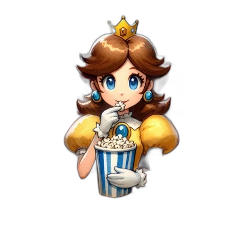 crown, staff, food, dress, pixel art, 3d render, concept art, anime transparent PNG cut-out