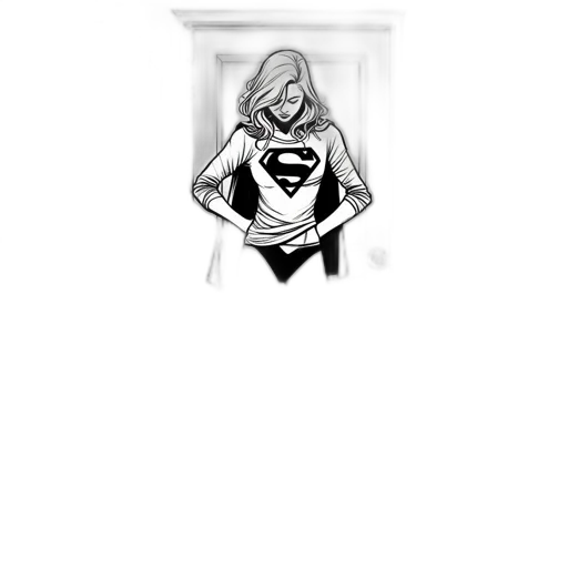dress, comic book art, concept art, cartoon, pixel art, monochrome, young, woman transparent PNG cut-out