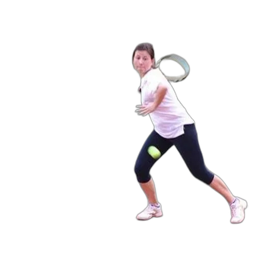 staff, weapon, woman, white, shirt, black, leggings, playing transparent PNG cut-out