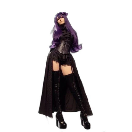 dress, concept art, fantasy art, dark, individual, elaborate, attire, resembling transparent PNG cut-out