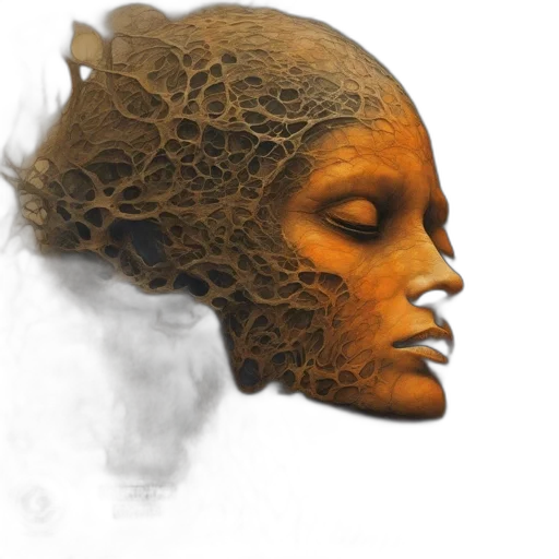 mask, face, hair, crown, photorealistic, concept art, fantasy art, watercolor transparent PNG cut-out