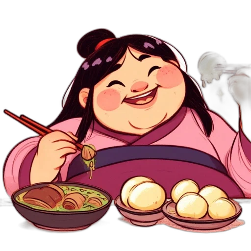 food, concept art, cartoon, watercolor, photorealistic, woman, purple, flower-adorned transparent PNG cut-out